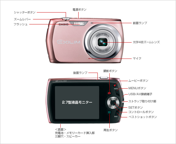 外観・各部名称 - EX-Z370 - デジタルカメラ - CASIO
