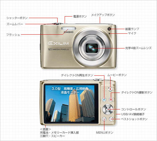 外観・各部名称 - EX-Z400 - デジタルカメラ - CASIO