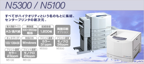 N5300 / N5100 すべてがハイクオリティという名のもとに集結、センタープリンタの新次元。